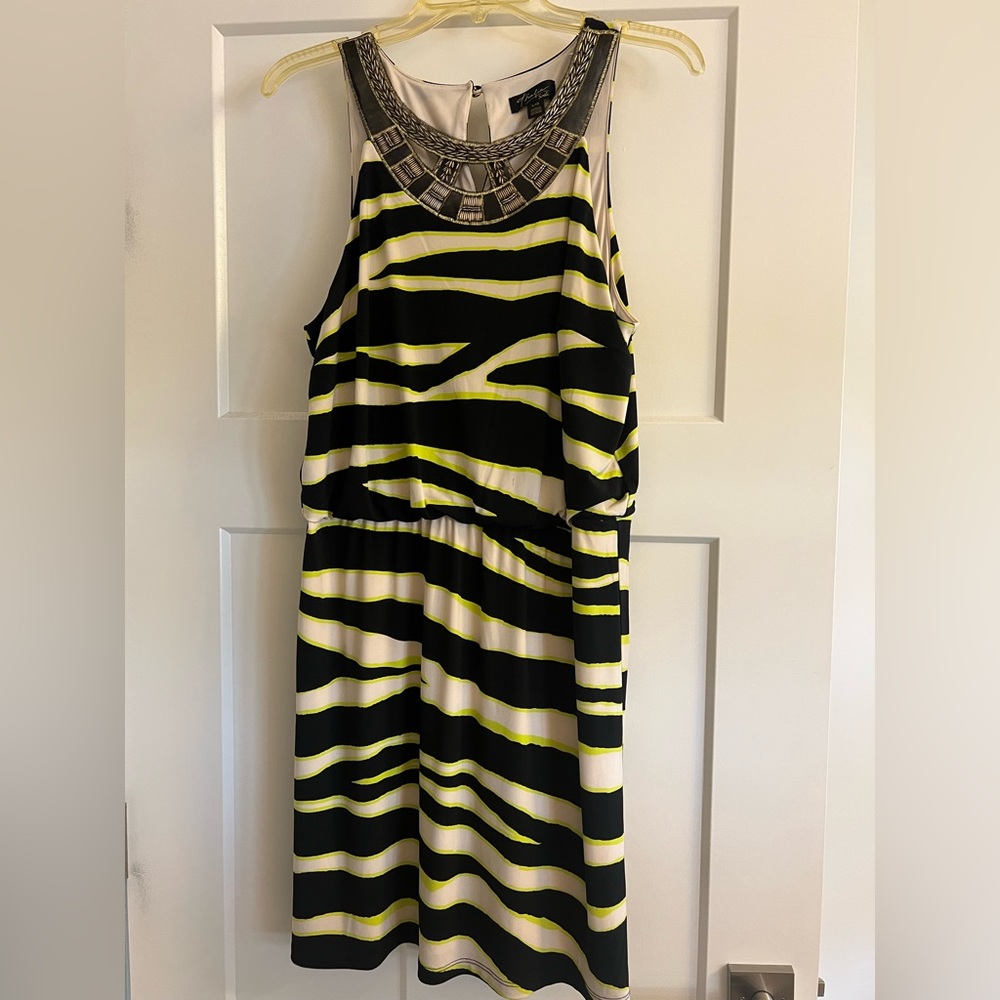 Thalia Sodi Black and Yellow Striped Dress